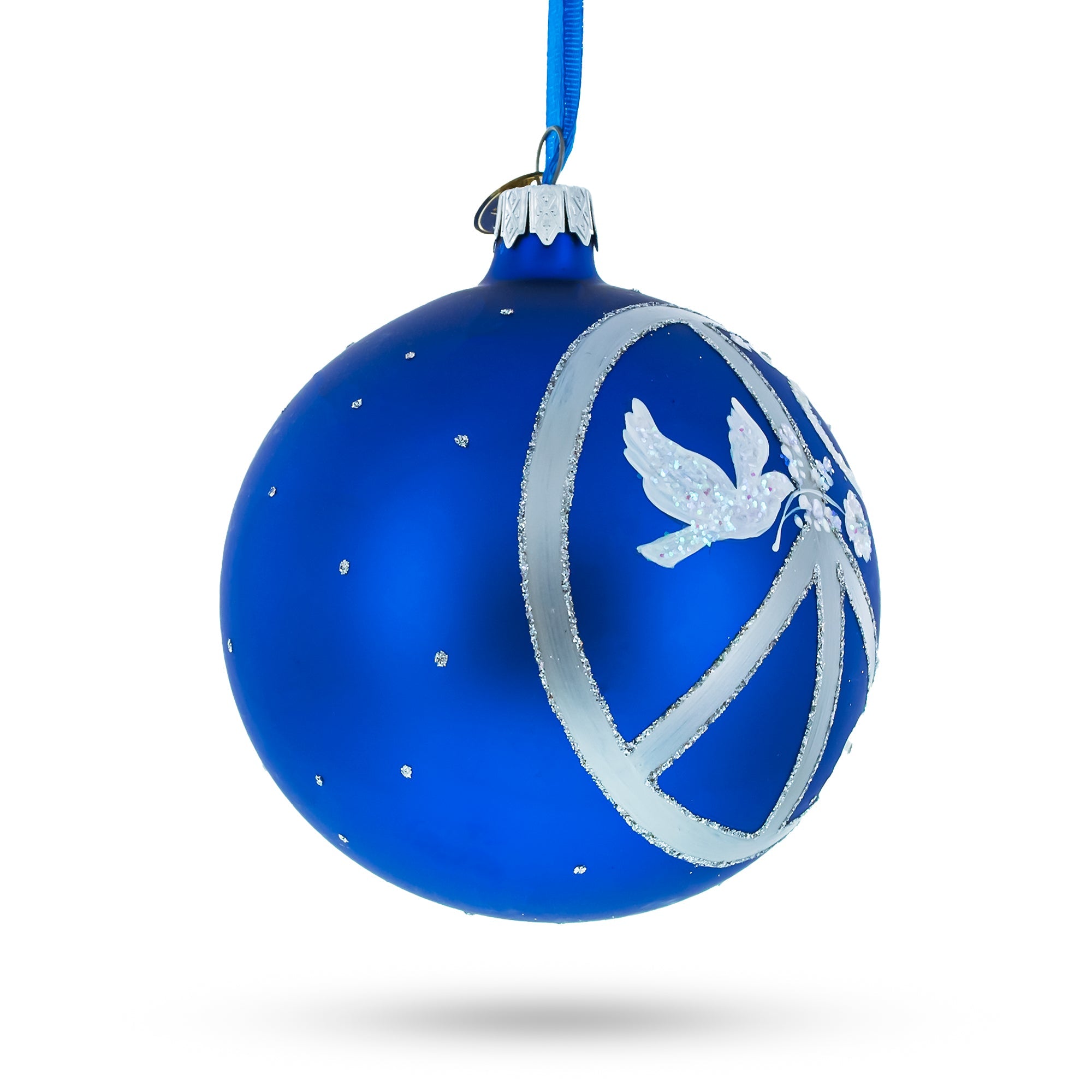 Pacifist Glass Ball Christmas Ornament 4 Inches