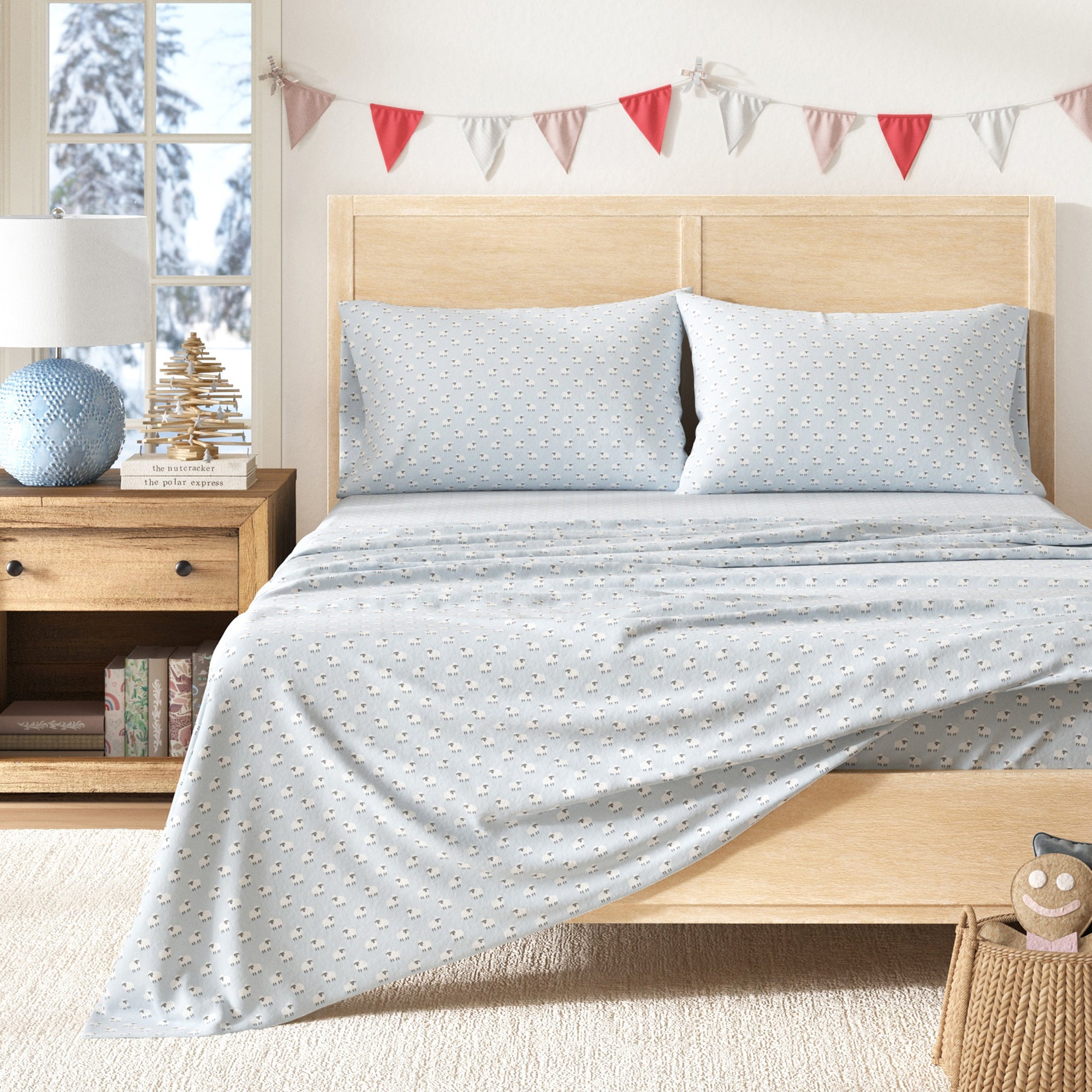 Turkish Cotton Christmas Flannel Sheet - Whittaker Collection