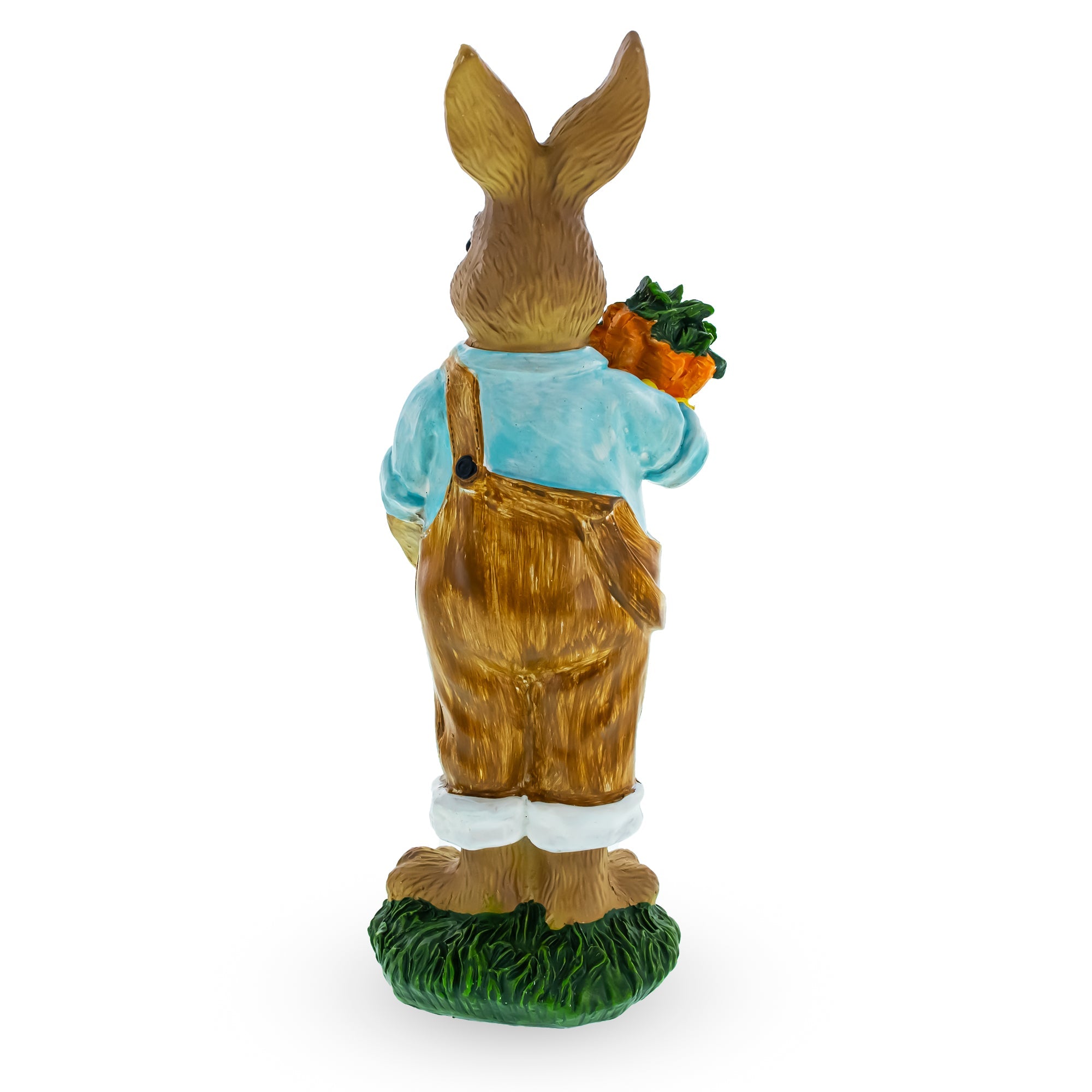 Farmer Bunny with Carrots Shovel Figurine - Spring Home Decor 8.9 Inches