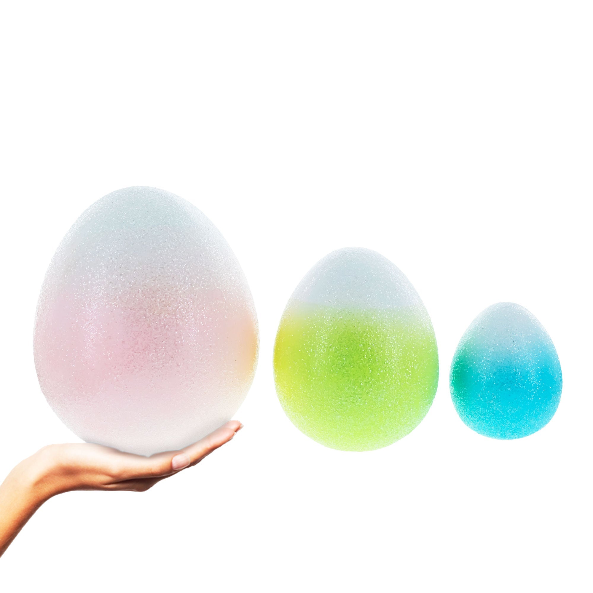 Set of 3 Gradient Jumbo Easter Eggs - Spring Tabletop Decor 8 Inches