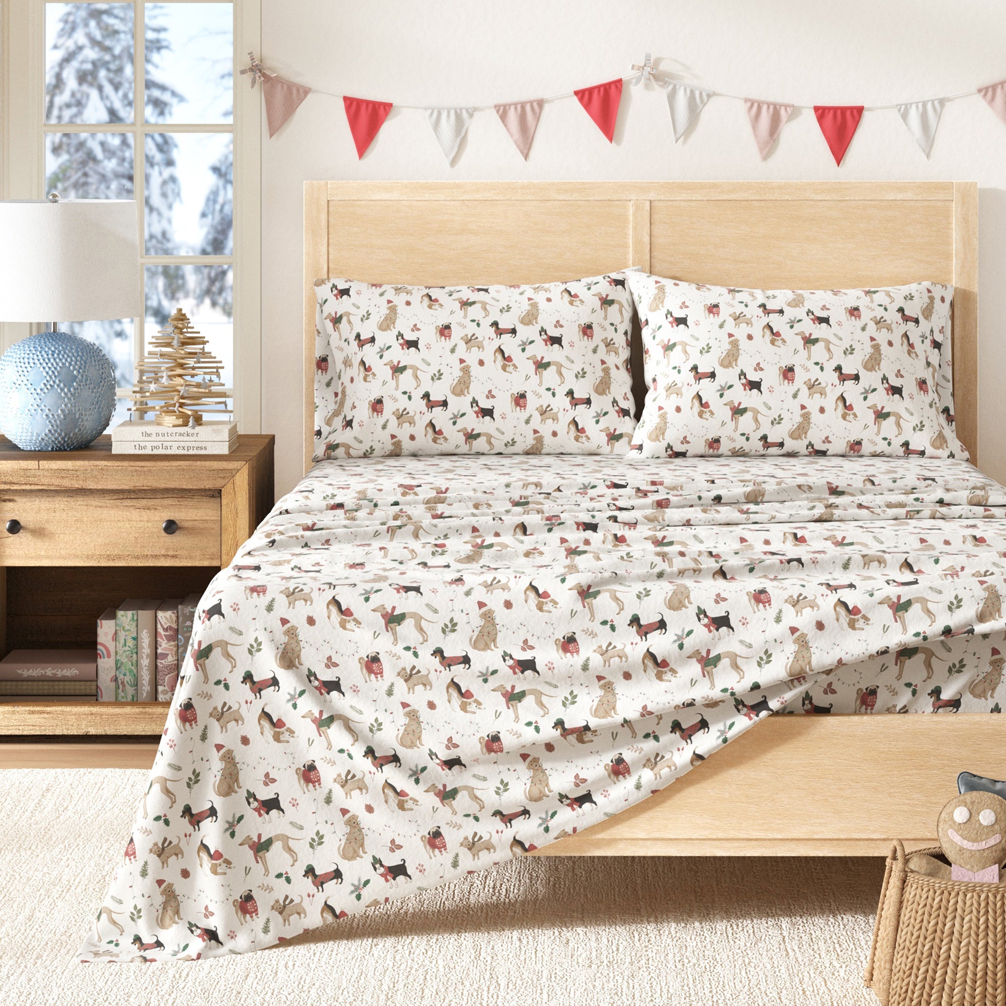 Turkish Cotton Christmas Flannel Sheet - Whittaker Collection