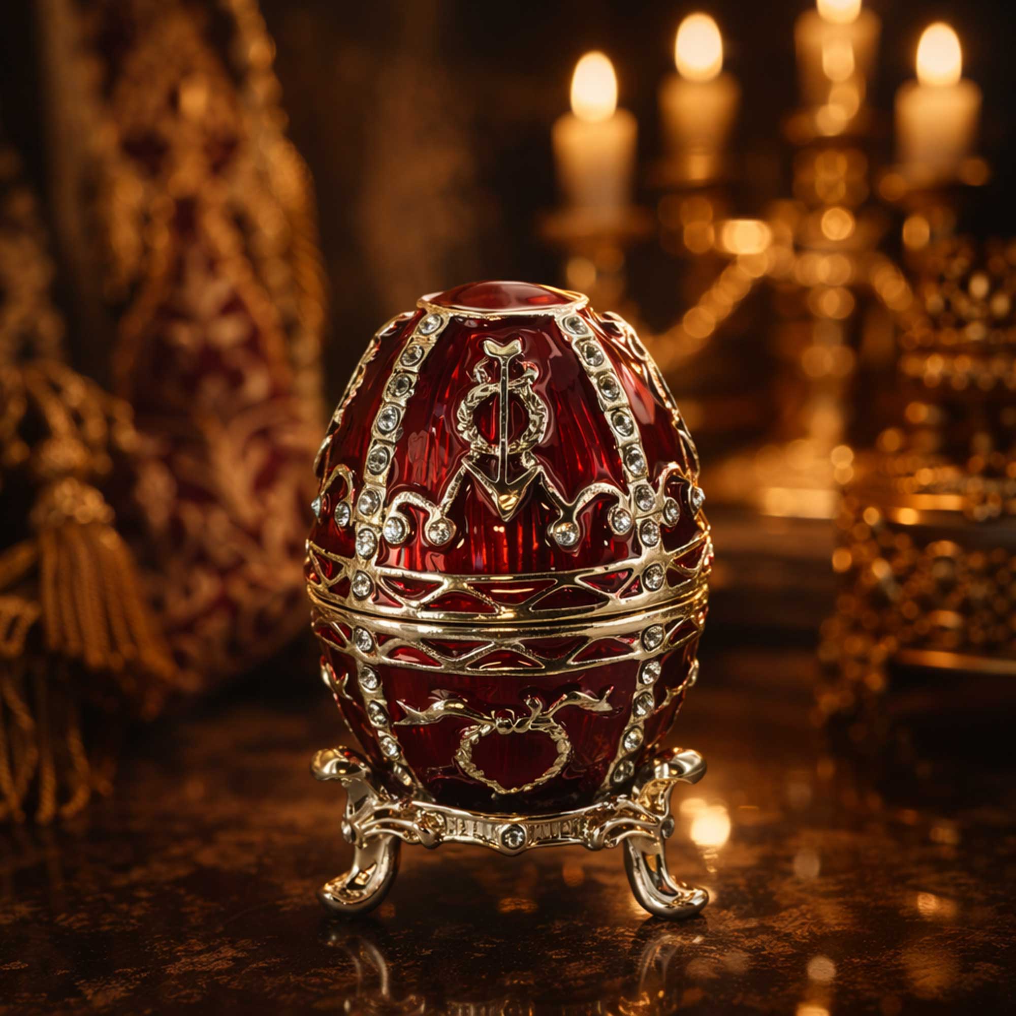 1895 Rosebud Royal Imperial Metal Easter Egg 2.5 Inches