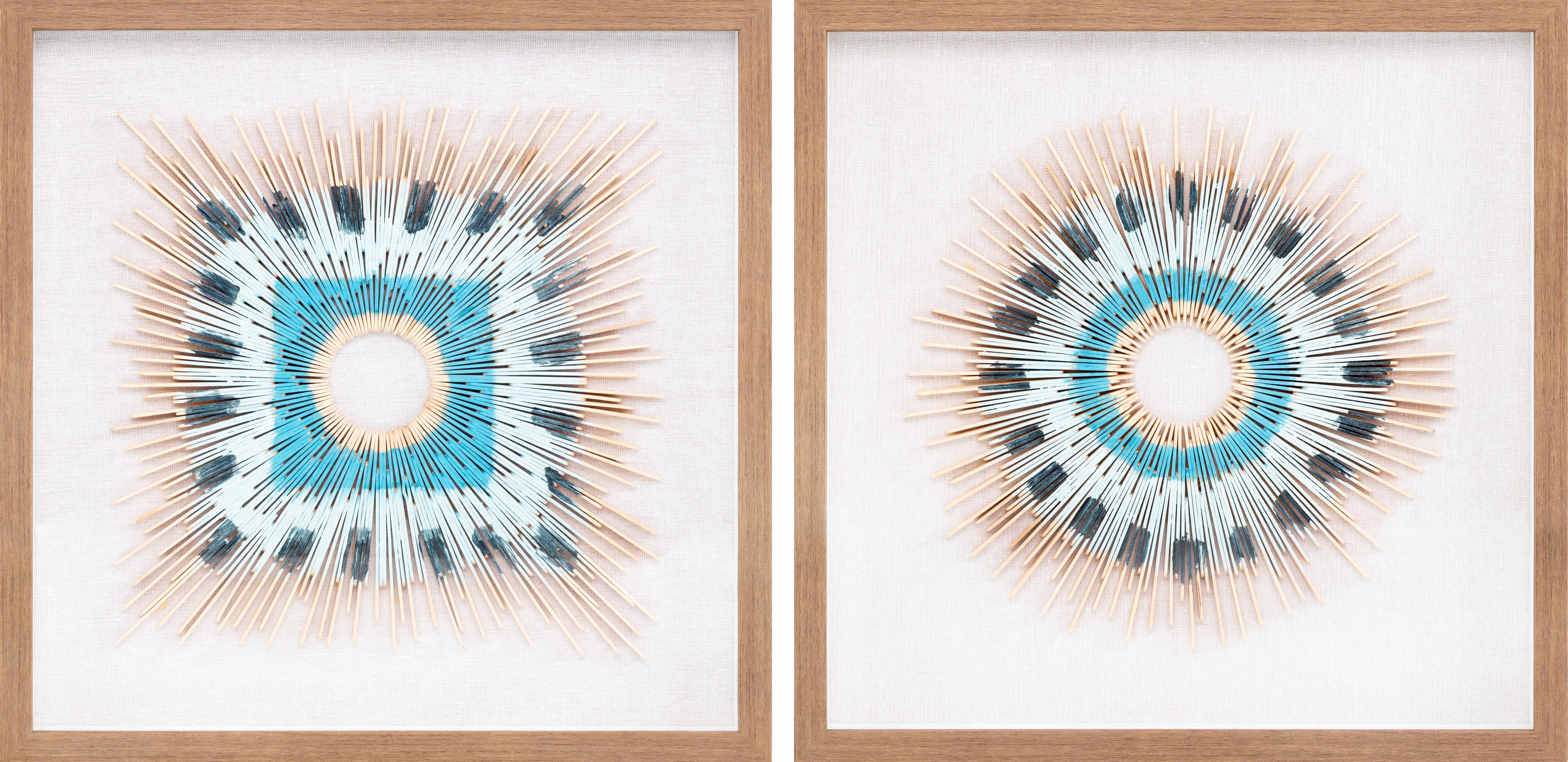 Yenice Natural Wood Geometric Wall Art Set Of Two