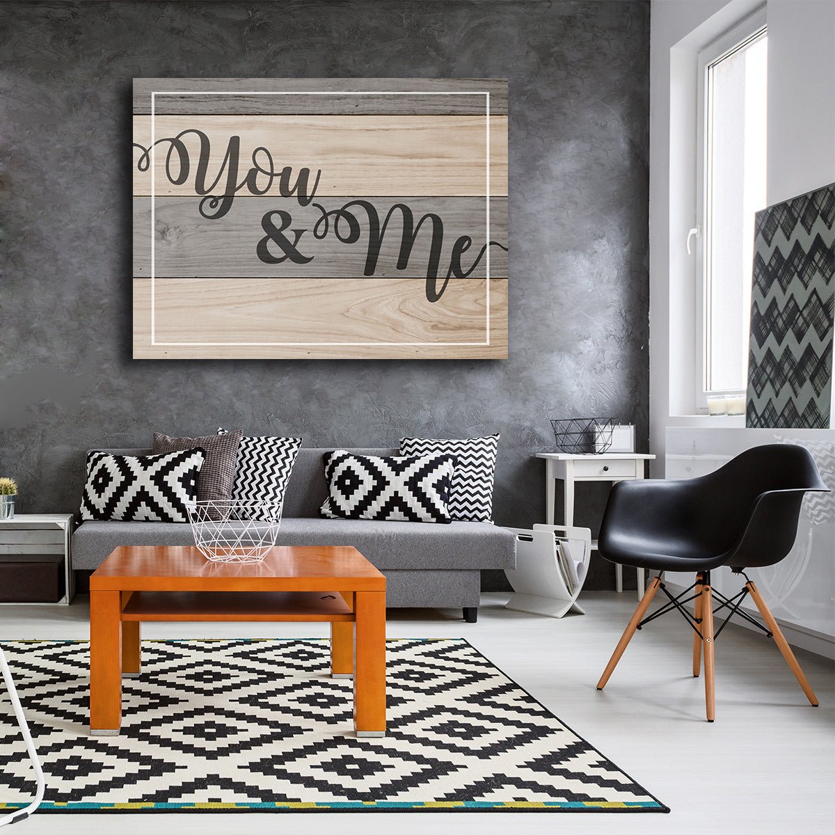 You & Me Couples Canvas Wall Art Home Decor, Romantic Quote