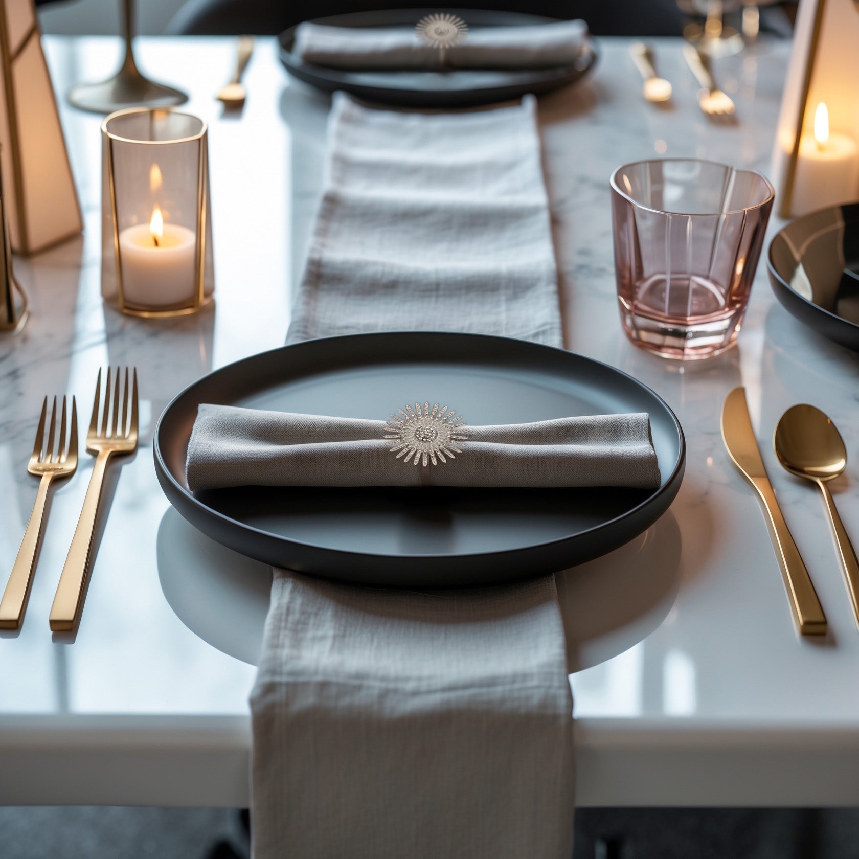 Silver Radiance – Napkin Rings in Silver Crystals Design, Elegant Decorative Dining Table Décor