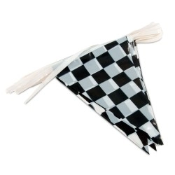 Adorox 100ft Checkered Black and White Flags Racing Kids Party Banner