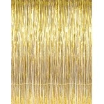 Tytroy Gold Shimmer Door Curtains Metallic Tinsel Fringe Photo Booth Backdrop 3'x8' (1 pc)