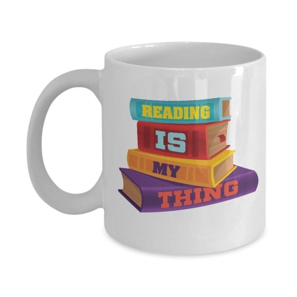 Reading Is My Thing Coffee & Tea Gift Mug for Book Lovers, Birthday Gifts for Young Women Readers (11oz)