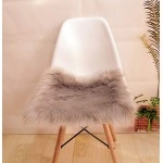 Super Soft Faux Fur Sheepskin Rugs Soft Plush seat Cover Pads for Chair Living & Bedroom Sofa Grey,18x18 Inch