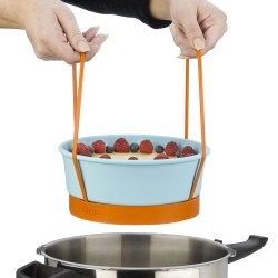 Zavor Silicone Cooking/Egg Rack, Sling & Trivet | BPA-free, Non-stick & Non-scratch, Orange