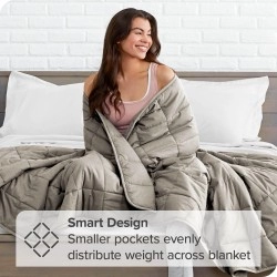 Bare Home Weighted Blanket Twin Or Full Size 10Lb (40' X 60') - Minky Fleece - (Taupe, 40'X60')