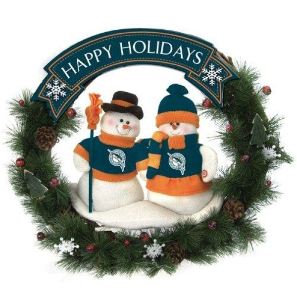 Sc Sports Florida Marlins Team Snowman Christmas Wreath