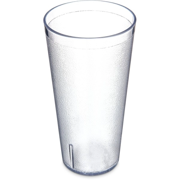 Carlisle Foodservice Products Stackable Tumbler Plastic Tumbler With Pebbled Exterior For Restaurants, Catering, Kitchens, Plastic, 32 Ounces, Clear, (Pack Of 24)