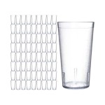 Carlisle Foodservice Products Stackable Tumbler Plastic Tumbler With Pebbled Exterior For Restaurants, Catering, Kitchens, Plastic, 20 Ounces, Clear, (Pack Of 72)