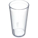 Carlisle Foodservice Products Stackable Tumbler Plastic Tumbler With Pebbled Exterior For Restaurants, Catering, Kitchens, Plastic, 16 Ounces, Clear, (Pack Of 72)