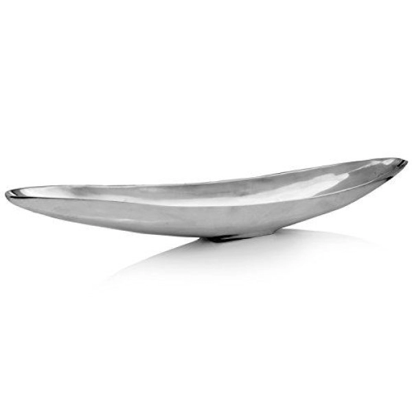 Modern Day Accents Barco Long Boat Tray, Silver (8453)