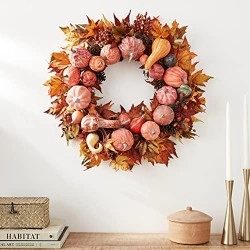 Nearly Natural 4648 Harvest Wreath Fall, 28-Inch