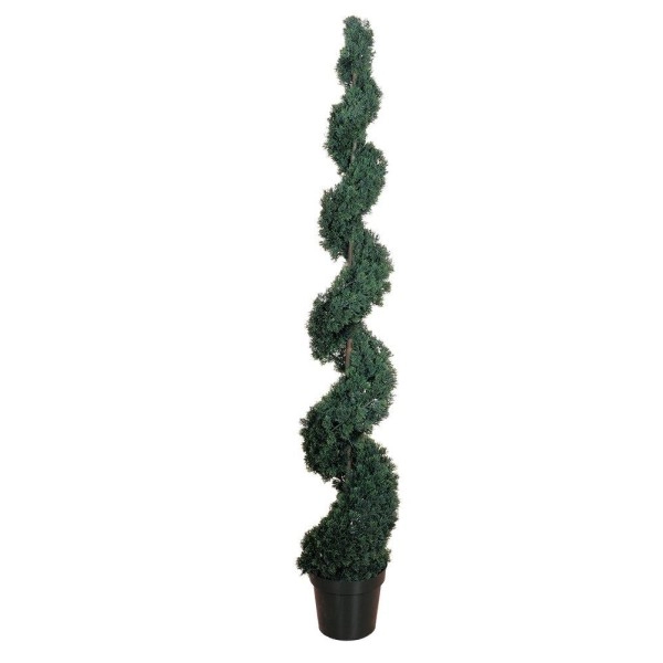 Nearly Natural 5167 Cedar Spiral Silk Tree Indoor/Outdoor, 6-Feet, Green