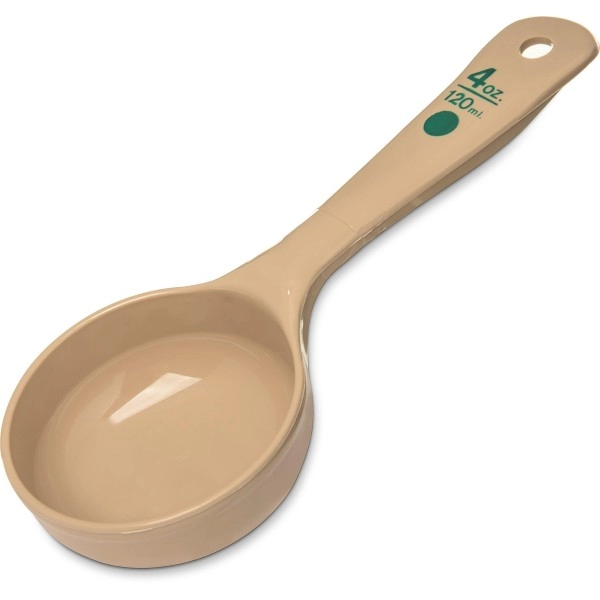 Carlisle Foodservice Products Short Handle Portion Control Spoon 4 Ounces Beige