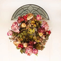 Artificial Peony Hydrangea Wreath