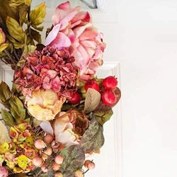 Artificial Peony Hydrangea Wreath