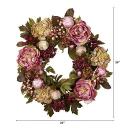 Artificial Peony Hydrangea Wreath