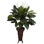 Nearly Natural 6656 Spathyfillium With Stand Decorative Silk Plant, Green
