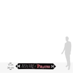 Printed Beware Of Pirates Table Runner Party Accessory (1 Count) (1/Pkg)