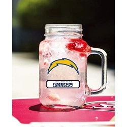 Nfl Los Angeles Chargers 20Oz Glass Mason Jar