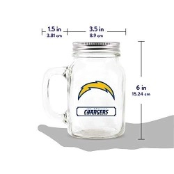 Nfl Los Angeles Chargers 20Oz Glass Mason Jar