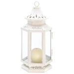 Gifts & Decor Medium Size Victorian White Candle Lantern Candleholder