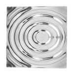 Modern Day Accents Sm Onda Small Rippled Tile, Rain, Water, Wall Art, Aluminum, Silver, Sculpture, Bedroom, Living Room, Office, Home, Accents, D?Cor, 12