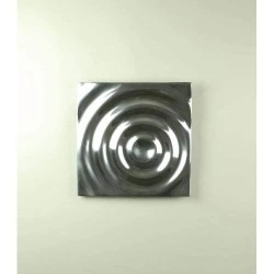 Modern Day Accents Sm Onda Small Rippled Tile, Rain, Water, Wall Art, Aluminum, Silver, Sculpture, Bedroom, Living Room, Office, Home, Accents, D?Cor, 12