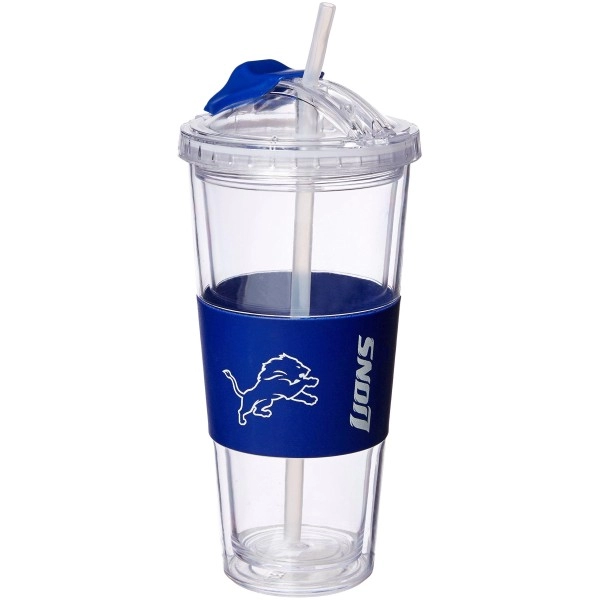 Nfl Detroit Lions No Spill Straw Tumbler, 22-Ounce