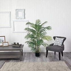 Nearly Natural 5001 Areca Decorative Silk Palm Tree, 4-Feet, Green
