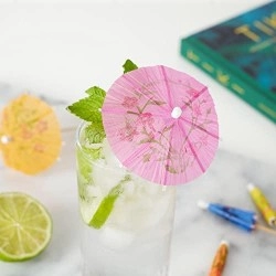True Appetizer Picks, Mini Toothpicks, Drink Umbrellas For Mai Tais And Daiquiris, Multicolor, Wood, Set Of 12