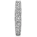 Modern Day Accents Silver Rama Xxl Barrel, Statement Piece, Aluminum, Modern, Rough, Twig, Texture, Floor Standing, Tall, Vase, Popular, 9