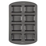 Wilton Perfect Results Non-Stick Mini Loaf Pan, 8-Cavity, 15.2 In X 9.5 In X 1.6, Gray