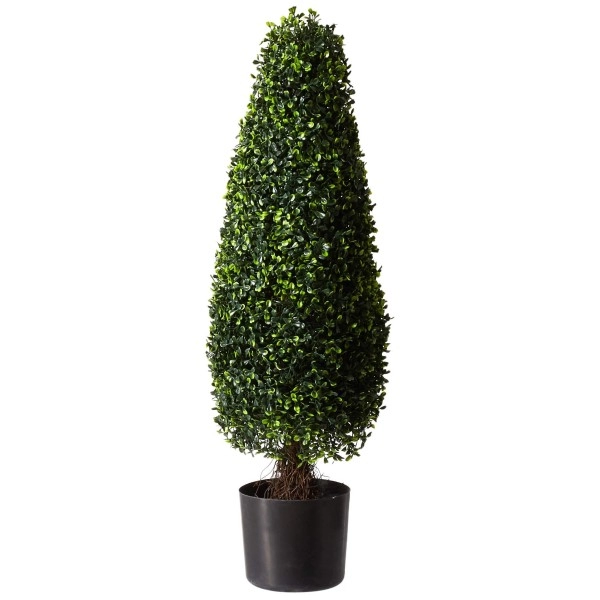 Nearly Natural 5412 3Ft Boxwood Tower Topiary Uv Resistant (Indooroutdoor),Green,12 X 12 X 35