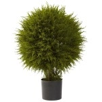 Nearly Natural 5918 Cedar Ball Topiary, 32-Inch, Green