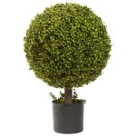 Nearly Natural 5919 27In Boxwood Ball Topiary,Green,37 X 15 X 15