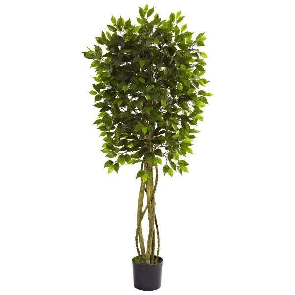 Nearly Natural 55 Ficus Uv Resistant (Indooroutdoor) Artificial Trees, Green (5380)