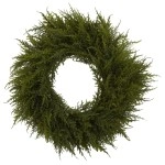 Nearly Natural 4952 Cedar Wreath, 24-Inch, Green