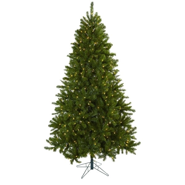 Nearly Natural 5374 7.5-Feet Windermere Christmas Tree With Clear Lights, Green