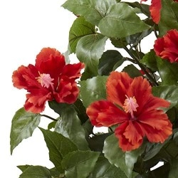 Nearly Natural 6726 Hibiscus Topiary, 39-Inch, Red/Green,10.5