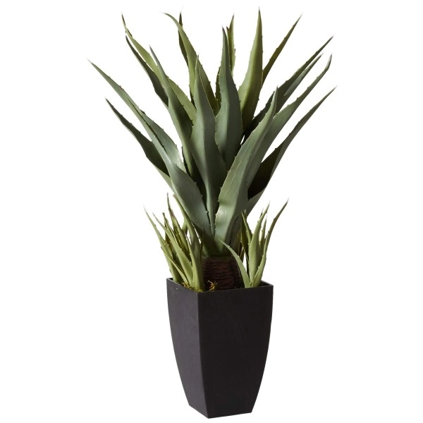 Nearly Natural 30In Agave Artificial Plant With Black Planter, Green