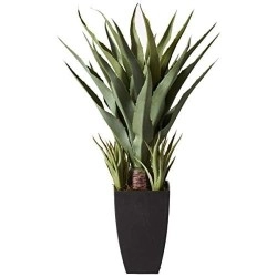 Nearly Natural 30In Agave Artificial Plant With Black Planter, Green