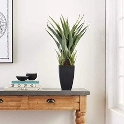 Nearly Natural 30In Agave Artificial Plant With Black Planter, Green