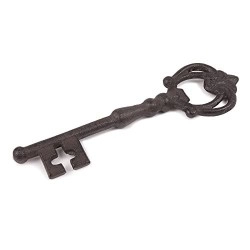 Twine Key Bottle Opener, Cast Iron Vintage Bottle Opener, Remove Bottlecaps, Vintage Design, 55 Inches, Distressed Finish, Set Of 1