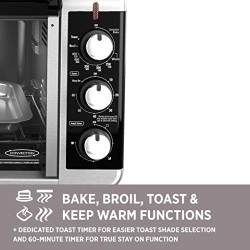 Black+Decker To3250Xsb 8-Slice Extra Wide Convection Countertop Toaster Oven, Includes Bake Pan, Broil Rack & Toasting Rack, Stainless Steel/Black